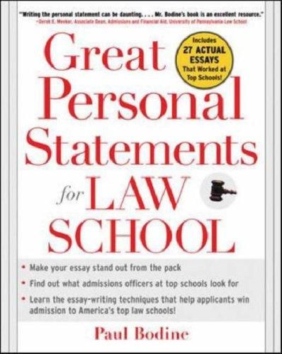 Great Personal Statements for Law School